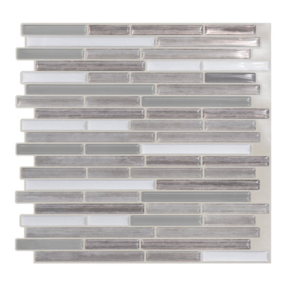 Beige Marble and Sliver Mixed Strip Vinyl Tiles T80706