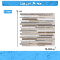 Beige Marble and Sliver Mixed Strip Vinyl Tiles T80706