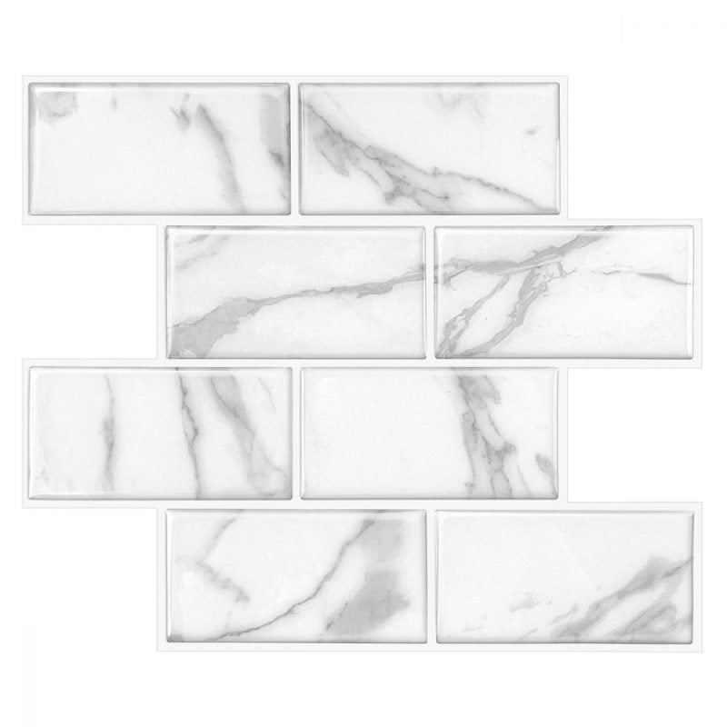 White Marble Subway Vinyl Tile T80738