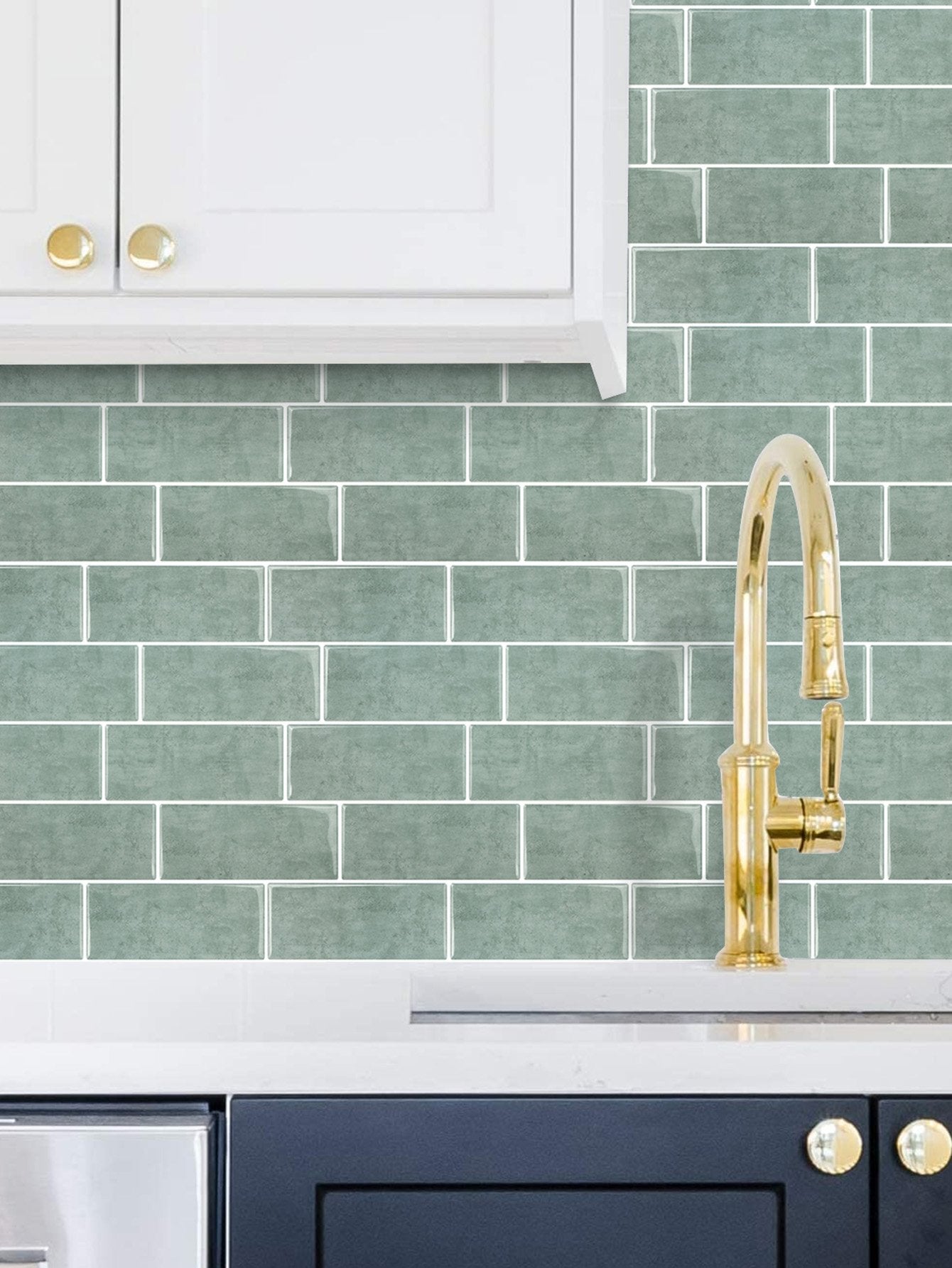 Subway Green Marble Vinyl Tiles T80764
