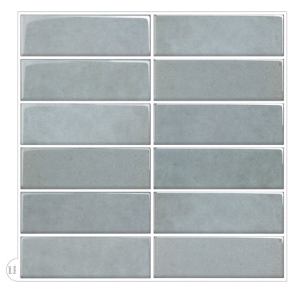 1.2mm Peel and Stick Gray blue Rectangular Wall Tiles Home Decor Kitchen T80778