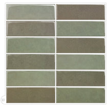 1.2mm Peel and Stick Dark Green Rectangular Wall Tiles Home Decor Kitchen T80783