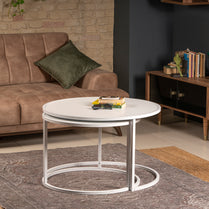 Nesting Table (2 Pieces) Tambur - White-TB2PCT04