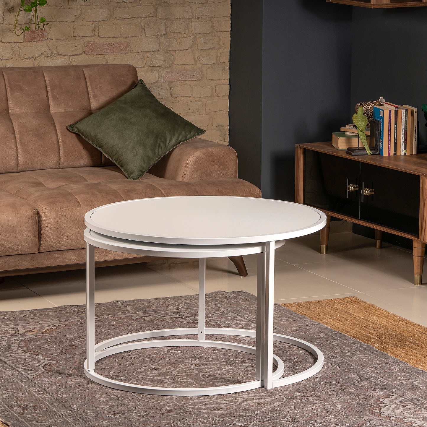 Nesting Table (2 Pieces) Tambur - White-TB2PCT04