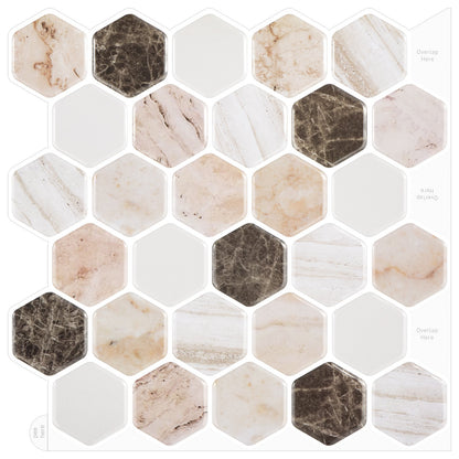 1.2 mm Peel and Stick Brown Marble Wall Tile Home Decor Bathroom Living Room TSQS62