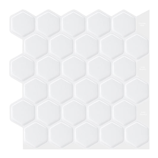 1.2 mm Glue Peel and Stick White Vinyl Wall Tile Home Decor Bathroom Living Room TSQS68