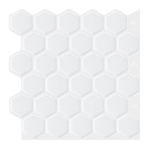 1.2 mm Glue Peel and Stick White Vinyl Wall Tile Home Decor Bathroom Living Room TSQS68