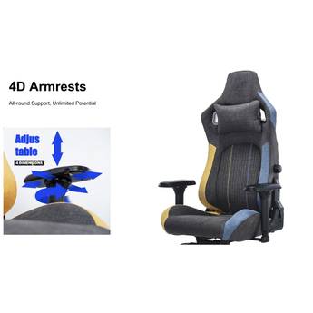 Ergonomic chair with 4D armrests on a white background