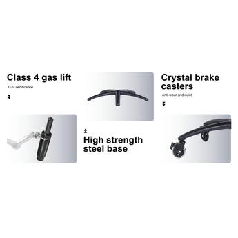 Product features with text labels on a white background