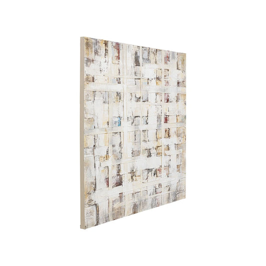 Wooden panel with a mosaic pattern on a white background