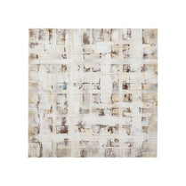 Abstract art piece with wicker pattern on a white background