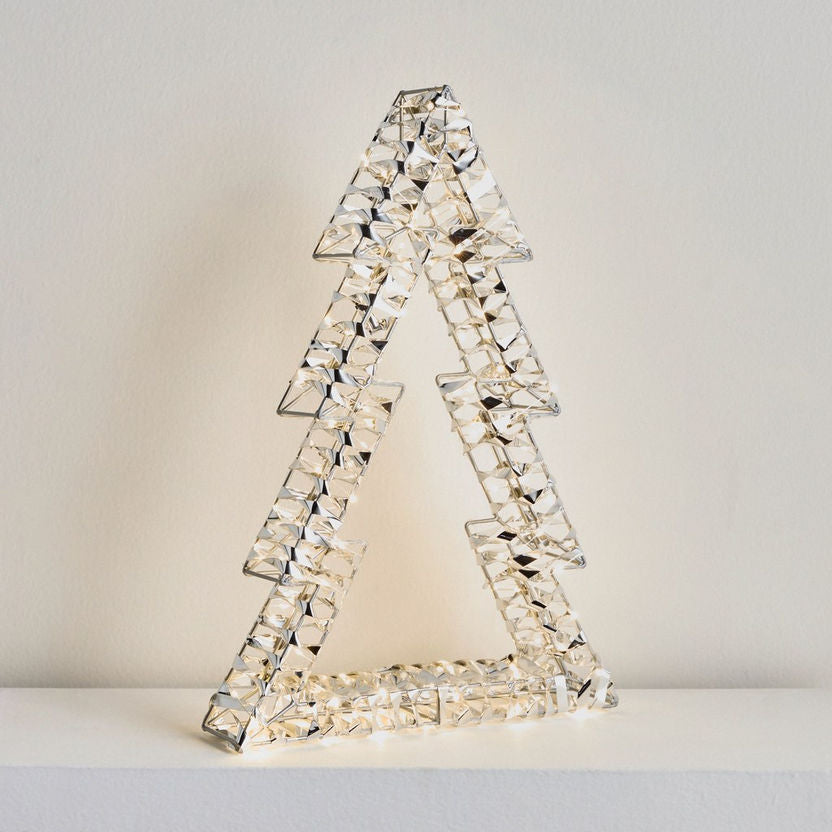 Crystal Christmas tree decoration on a white background