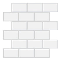 White Subway PET Tile With Grey Grout VP100