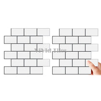 Thick 1.6mm 12 X 12 Inch Peel And Stick White With Dark Grey Grout Brick Vinyl Wall Tile Home Decor VP101