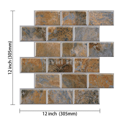 Thick 1.6mm 12 X 12 Inch Peel And Stick Colorful Subway Style Vinyl Wall Tile Home Decor VP103