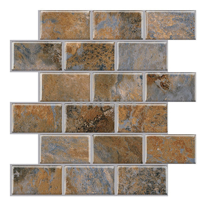 Thick 1.6mm 12 X 12 Inch Peel And Stick Colorful Subway Style Vinyl Wall Tile Home Decor VP103