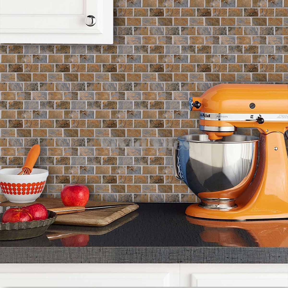 Thick 1.6mm 12 X 12 Inch Peel And Stick Colorful Subway Style Vinyl Wall Tile Home Decor VP103