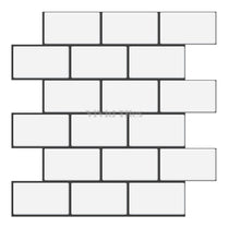 White With Dark Grey Grout Brick PET Tile  VP110