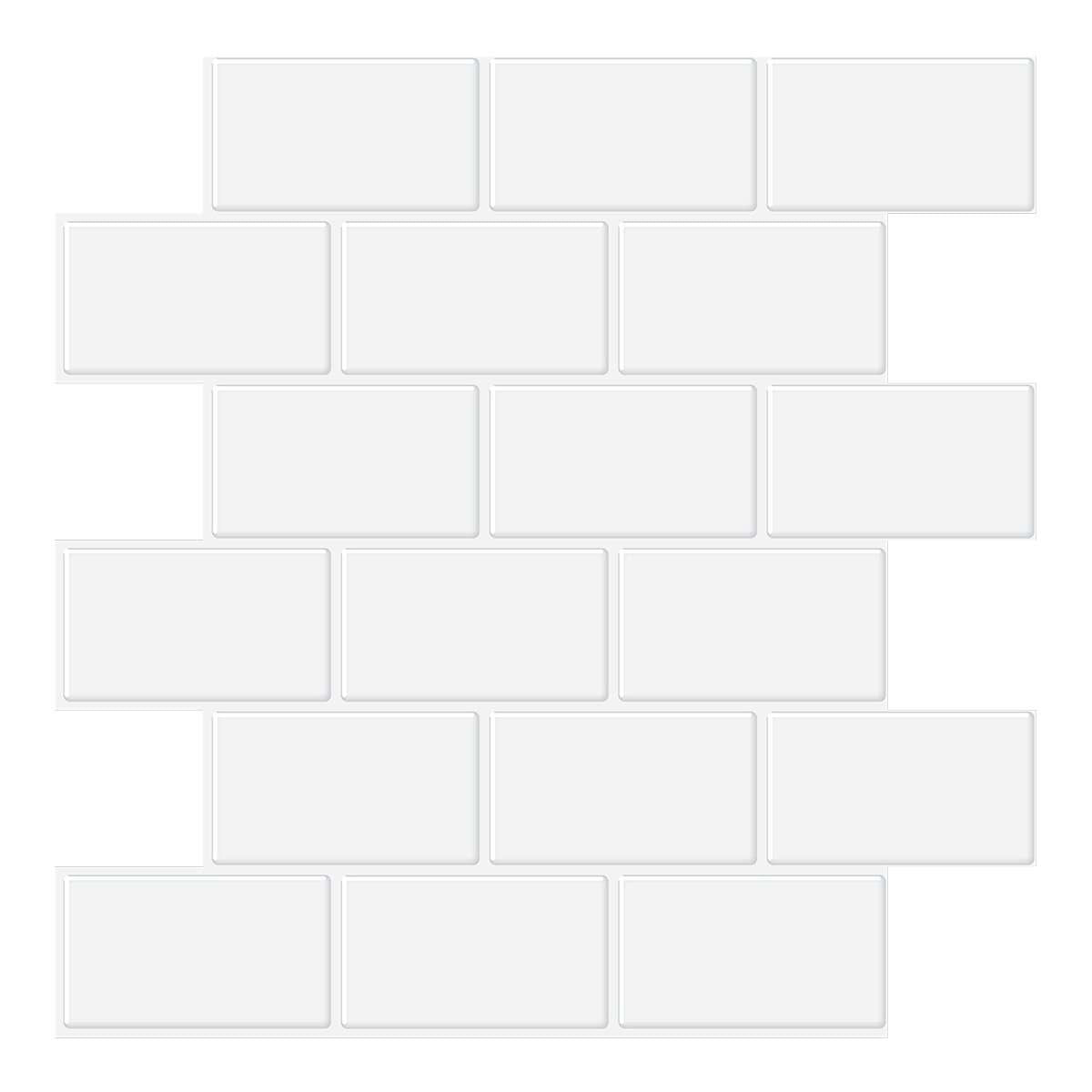 Pure White Brick PET Wall Tile VP112