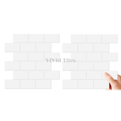 Pure White Brick PET Wall Tile VP112