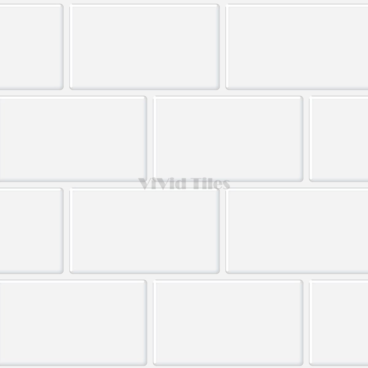 Pure White Brick PET Wall Tile VP112