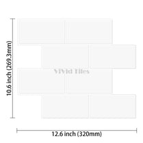 Thick 1.6mm 12.6*10.6 Inch Peel And Stick Pure White Brick Vinyl Wall Tile Home Decor Kitchen Bathroom Living Room VP216