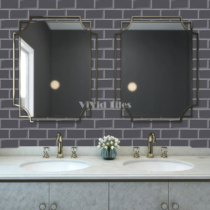 Thick 1.6mm 12.6*10.6 Inch Peel And Stick Pink With White Grout Brick Vinyl Wall Tile Home Decor VP220