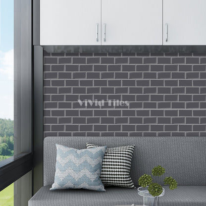 Thick 1.6mm 12.6*10.6 Inch Peel And Stick Pink With White Grout Brick Vinyl Wall Tile Home Decor VP220