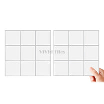 Thick 1.6mm Square Shape 12 X 12 Inch Peel And Stick White With Grey Grout Brick Vinyl Wall Tile Home Decor Kitchen Bathroom Living Room VP500-B