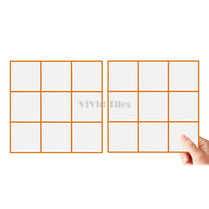 Thick 1.6mm Square Shape 12 X 12 Inch Peel And Stick White With Orange Grout Square Vinyl Wall Tile Home Decor Kitchen Bathroom Living Room VP500-C