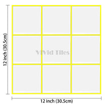 Thick 1.6mm Square Shape 12 X 12 Inch Peel And Stick White With Yellow Grout Square Vinyl Wall Tile Home Decor Kitchen Bathroom Living Room VP500-D