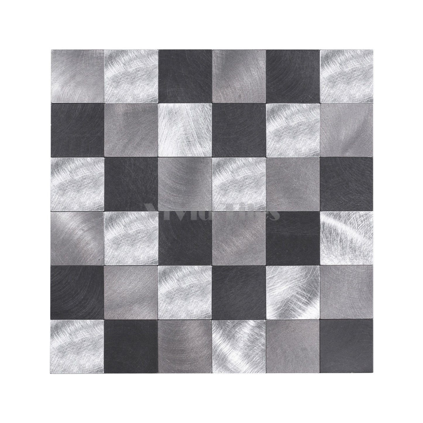 Black and Silver Stainless Square Composite Tile WJ-21