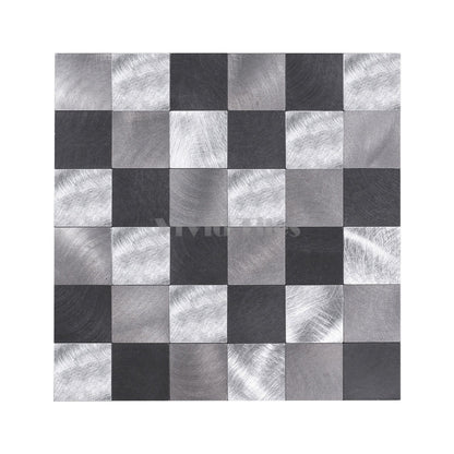 Black and Silver Stainless Square Composite Tile WJ-21