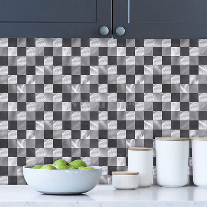 Black and Silver Stainless Square Composite Tile WJ-21