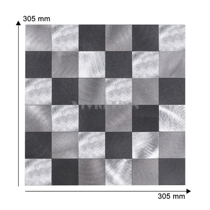 Black and Silver Stainless Square Composite Tile WJ-21