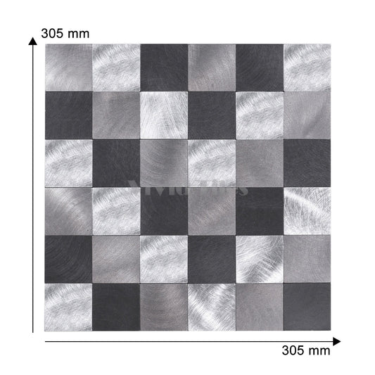 Black and Silver Stainless Square Composite Tile WJ-21