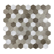 Hexagon Marble and Metal Mixed PVC Composite Tile WJ16