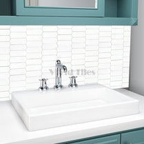 Elongated White PVC Composite Tile WJS-524