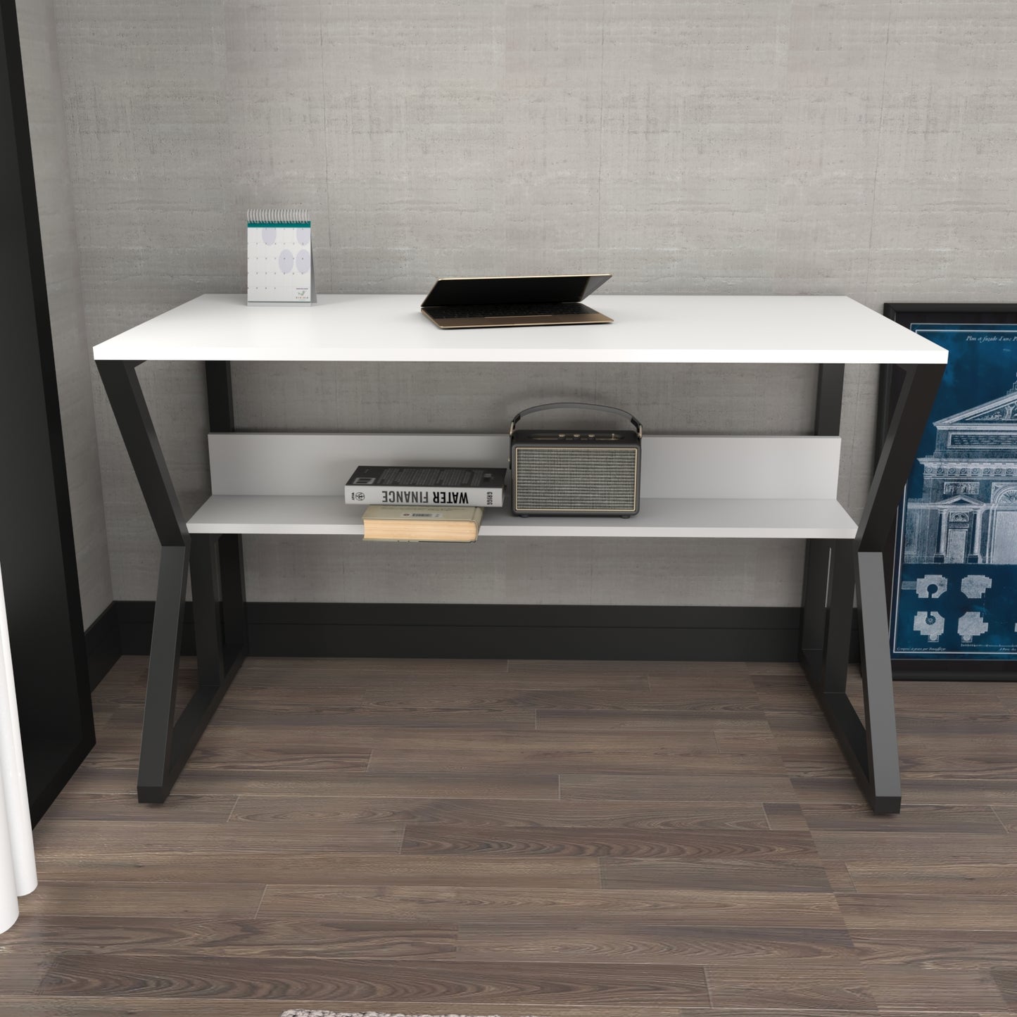 Wake Computer Desk Black White