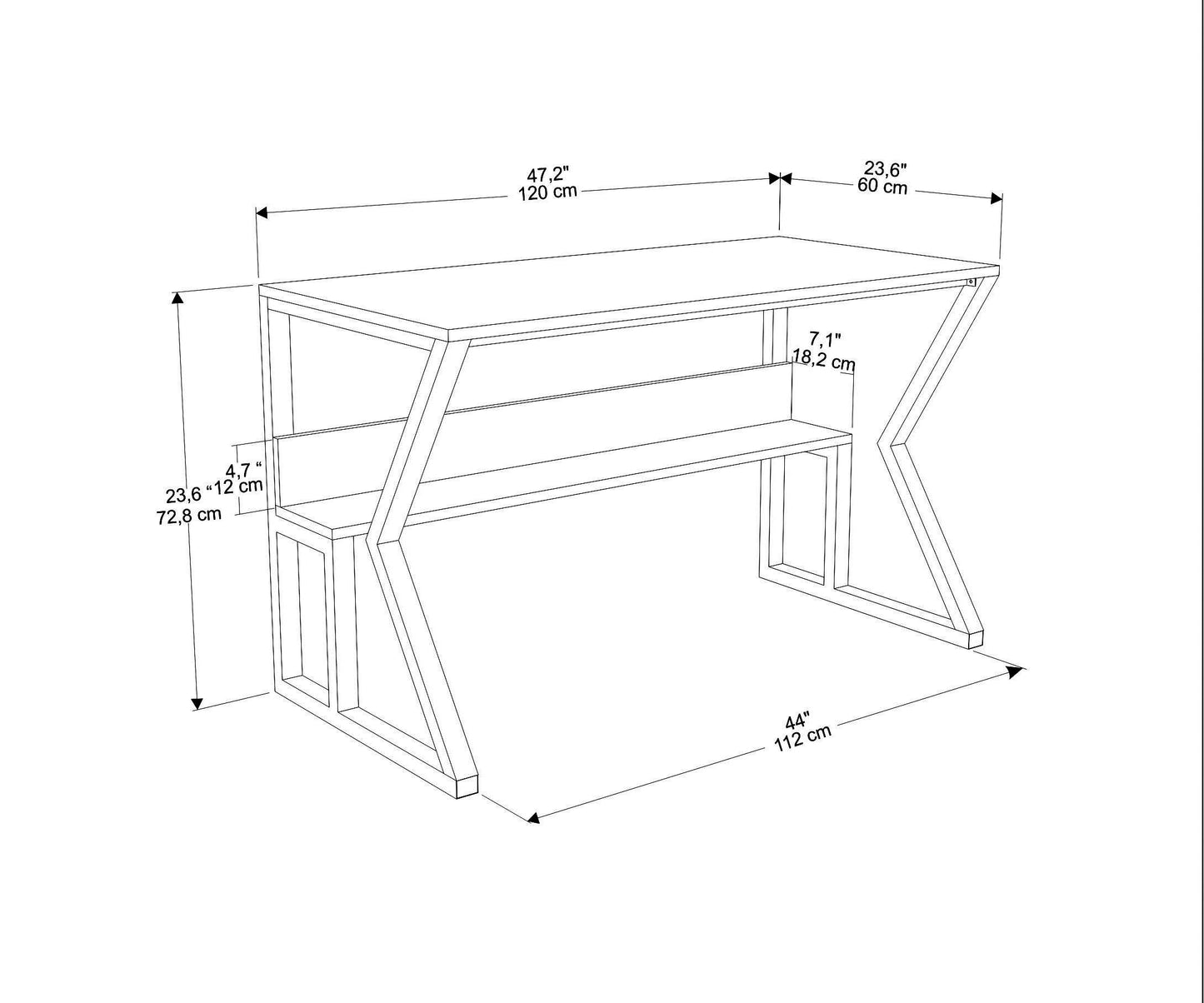 Wake Computer Desk Black White