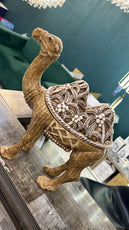 Wooden Camel with Patterned Humps