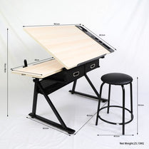 Factory Price ZDT-0001 Professional Wood Architectural Drawing Table With Stool