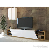 TV Unit Zebra - White, Teak-ZBR108TS01