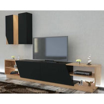 TV Unit Zebra - Black, Teak-ZBR108TS03