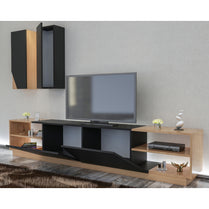 TV Unit Zebra - Black, Teak-ZBR108TS03