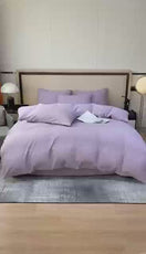 Basic King size 6 pieces, Luna Home Premium Quality Duvet Cover Set. Lavender color.