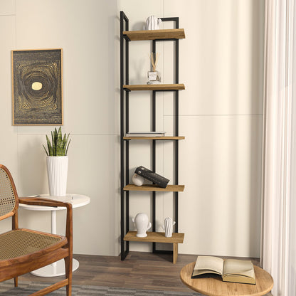 Alice Metal Bookcase-Black&OUD OAK by DECOROTIKA | Souqify