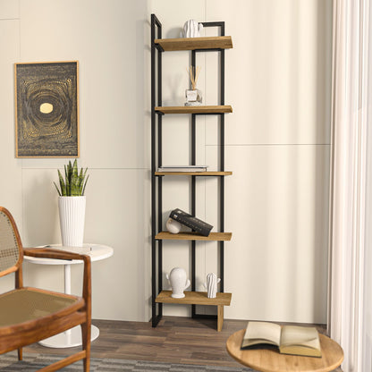 Alice Metal Bookcase-Black&OUD OAK by DECOROTIKA | Souqify