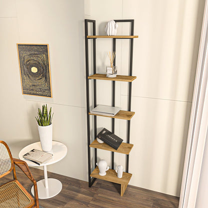Alice Metal Bookcase-Black&OUD OAK by DECOROTIKA | Souqify