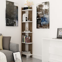 Alice Wood Bookcase-White&Walnut by DECOROTIKA | Souqify